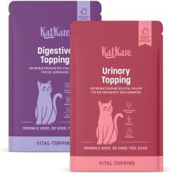 KatKare Vital Toppings Schnupperbox für Katzen zur Unterstützung von Harnwegen und Verdauung 2 x 25 g – Bild 1 von 2