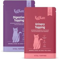 Produktbild von KatKare Vital Toppings Schnupperbox für Katzen zur Unterstützung von Harnwegen und Verdauung 2 x 25 g
