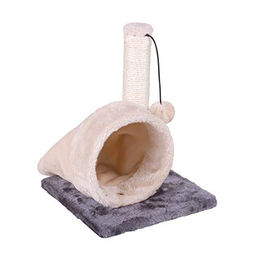 Kats Kratzbaum mit Katzenhöhle und Sisalüberzug aus Polyester in Beige oder Blau – Bild 1 von 6