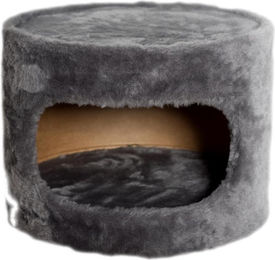 Kattens No. 1 Schlafhöhle für Katzen mit Panoramafenster aus Plüsch Grau Ø 40 cm – Bild 1 von 1