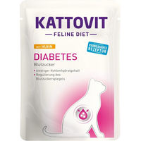 Produktbild von Kattovit Diabetes Katzenfutter Huhn Stückchen in Sauce für Adult Katzen 24x85g