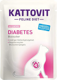 Produktbild von Kattovit Diabetes Nassfutter Lachs 24x85g Diätfutter für Katzen