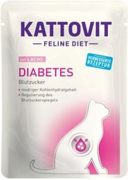 Produktbild von Kattovit Feline Diet Diabetes Nassfutter für Katzen Adult Lachs 24x85 g - 24 x 85 g
