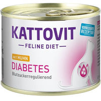 Produktbild von Kattovit Feline Diet Diabetes Nassfutter Huhn zur Gewichtskontrolle 12x185g