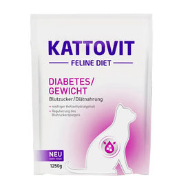Kattovit Feline Diet Diabetes und Gewicht Trockenfutter für erwachsene Katzen 1,25 kg - 3 x 1,25 kg – Bild 1 von 3
