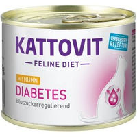 Produktbild von Kattovit Feline Diet Diätfutter für Katzen mit Diabetes Adult Huhn 48x185 g