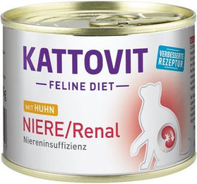 Kattovit Feline Diet Diätfutter Niere Huhn Nassfutter für Katzen Adult 12 x 185 g - 12 x 185 g – Bild 1 von 5