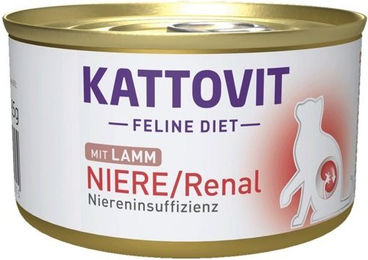 Kattovit Feline Diet Diätfutter Niere Renal Lamm Nassfutter für Katzen Adult 12 x 85 g - 12 x 85 g – Bild 1 von 4