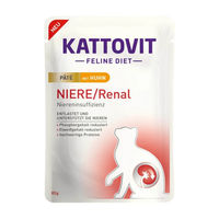 Produktbild von Kattovit Feline Diet Diätfutter Niere/Renal Paté mit Huhn für erwachsene Katzen 10 x 85 g - 10 x 85 g