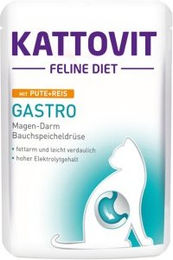 Produktbild von Kattovit Feline Diet Gastro Diätfutter für Katzen Adult Pute und Reis 24x85 g - 24 x 85 g