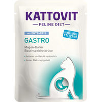 Produktbild von Kattovit Feline Diet Gastro Katzen Nassfutter Ente und Reis 24 x 85 g - 12 x 85 g