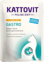 Kattovit Feline Diet Gastro Katzen Nassfutter Huhn mit Reis für adulte Katzen 24 x 85 g - 24 x 85 g – Bild 1 von 2