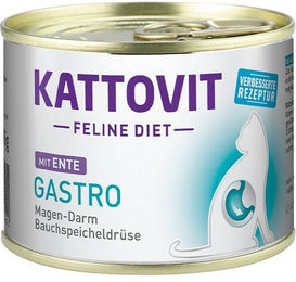 Kattovit Feline Diet Gastro Nassfutter Ente für Katzen zur Magen-Darm-Unterstützung 12x185g – Bild 1 von 2