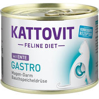 Produktbild von Kattovit Feline Diet Gastro Nassfutter Ente für Katzen zur Magen-Darm-Unterstützung 12x185g