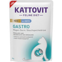 Produktbild von Kattovit Feline Diet Gastro Nassfutter für erwachsene Katzen mit Ente zur Unterstützung der Verdauung 10x85 g - 10 x 85 g