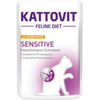 Produktbild von Kattovit Feline Diet Nassfutter Katze Sensitive Adult Huhn und Pute Getreidefrei Glutenfrei Hypoallergen 24x85 g - 24 x 85 g
