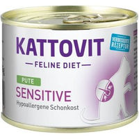 Produktbild von Kattovit Feline Diet Nassfutter Katze Sensitive Adult Pute getreidefrei und glutenfrei 12x185 g - 12 x 185 g