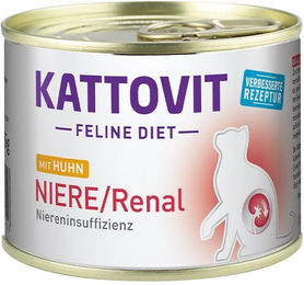 Produktbild von Kattovit Feline Diet Renal Katzen Nassfutter Huhn 12x185g Diätfutter für Nierenprobleme
