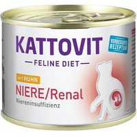 Produktbild von Kattovit Feline Diet Renal Katzen Nassfutter Huhn 12x185g Diätfutter für Nierenprobleme