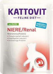 Kattovit Feline Diet Renal Katzen Nassfutter Pute mit niedrigem Phosphor 24 x 85 g - 24 x 85 g – Bild 1 von 2