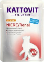 Produktbild von Kattovit Feline Diet Renal Nassfutter für Katzen Adult Huhn mit niedrigem Phosphorgehalt 48x85 g