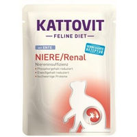 Produktbild von Kattovit Feline Diet Renal Nassfutter Katze Adult Ente mit niedrigem Phosphorgehalt 24x85 g - 24 x 85 g