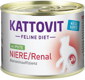 Produktbild von Kattovit Feline Diet Renal Nassfutter Pute für Katzen mit Nierenerkrankung 12x185g