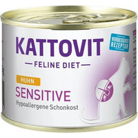 Produktbild von Kattovit Feline Diet Sensitive Huhn Nassfutter für Katzen Adult Hypoallergen 12 x 185 g - 12 x 185 g