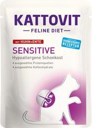Kattovit Feline Diet Sensitive Katzen Nassfutter Huhn und Ente Hypoallergen 24 x 85 g - 24 x 85 g – Bild 1 von 3