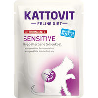 Produktbild von Kattovit Feline Diet Sensitive Katzen Nassfutter Huhn und Ente Hypoallergen 24 x 85 g - 24 x 85 g