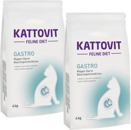 Produktbild von Kattovit Feline Gastro Diätfutter für Katzen zur Unterstützung der Magen-Darm-Verdauung 2x4 kg - 2 x 4 kg