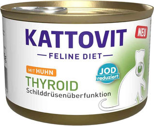 Kattovit Feline Thyroid Nassfutter mit Huhn für Katzen zur Unterstützung der Schilddrüsenfunktion 185g – Bild 1 von 2