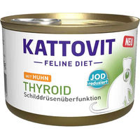 Produktbild von Kattovit Feline Thyroid Nassfutter mit Huhn für Katzen zur Unterstützung der Schilddrüsenfunktion 185g