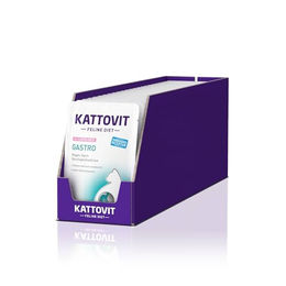 Kattovit Gastro Nassfutter für ausgewachsene Katzen Lachs mit Reis zur Unterstützung des Magen-Darm-Systems 24 x 85 g – Bild 1 von 2