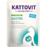 Produktbild von Kattovit Gastro Nassfutter Pute und Reis für Katzen zur Unterstützung der Verdauung 24x85g - 24 x 85 g