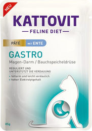 Produktbild von Kattovit Gastro Paté Ente Diätfutter für Magen-Darm 10x85g