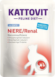 Produktbild von Kattovit Renal Diätfutter Nassfutter Ente für Katzen 24x85g - 24 x 85 g