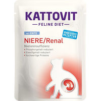 Produktbild von Kattovit Renal Diätfutter Nassfutter Ente für Katzen 24x85g - 24 x 85 g