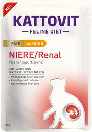 Produktbild von Kattovit Renal Katzen Nassfutter Huhn Paté mit niedrigem Phosphorgehalt 10x85g