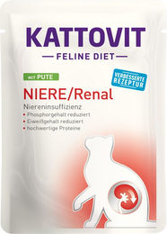 Kattovit Renal Nassfutter Pute Diätfutter für Katzen 24x85g - 24 x 85 g – Bild 1 von 1