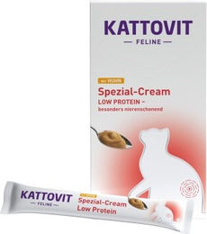 Produktbild von Kattovit Spezial-Cream Diätfutter für Katzen mit Huhn Low Protein zur Unterstützung der Nierenfunktion 11x15g - 11 x 90 g