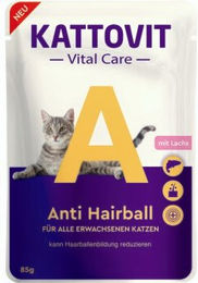 Produktbild von Kattovit Vital Care Anti Hairball Katzenfutter Lachs Adult 24x85g - 24 x 85 g