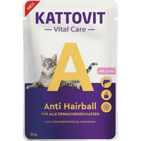 Produktbild von Kattovit Vital Care Anti Hairball Nassfutter für Katzen Adult Lachs 12x85g - 12 x 85 g