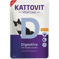 Produktbild von Kattovit Vital Care Digestive Katzen Nassfutter Huhn Stückchen in Sauce für Adult 24 x 85 g - 24 x 85 g