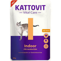 Produktbild von Kattovit Vital Care Indoor Katzen Nassfutter Huhn Stückchen in Sauce für Wohnungskatzen Adult 24 x 85 g - 24 x 85 g