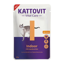 Produktbild von Kattovit Vital Care Indoor Light Katzenfutter für Wohnungskatzen Adult 24x85g