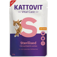 Produktbild von Kattovit Vital Care Sterilised Katzen Nassfutter Huhn Stückchen in Sauce 24 x 85 g - 24 x 85 g