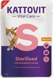 Produktbild von Kattovit Vital Care Sterilised Katzenfutter Adult Urinary Pouches 24x85g - 24 x 85 g