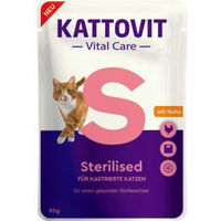 Produktbild von Kattovit Vital Care Sterilised Katzenfutter Adult zur Unterstützung der Harnwege und des Immunsystems 24x85g