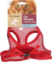 Katze Geschirr Flamingo Step&Go Berta Rot Größe M 29-33cm 42-46cm – Bild 1 von 3